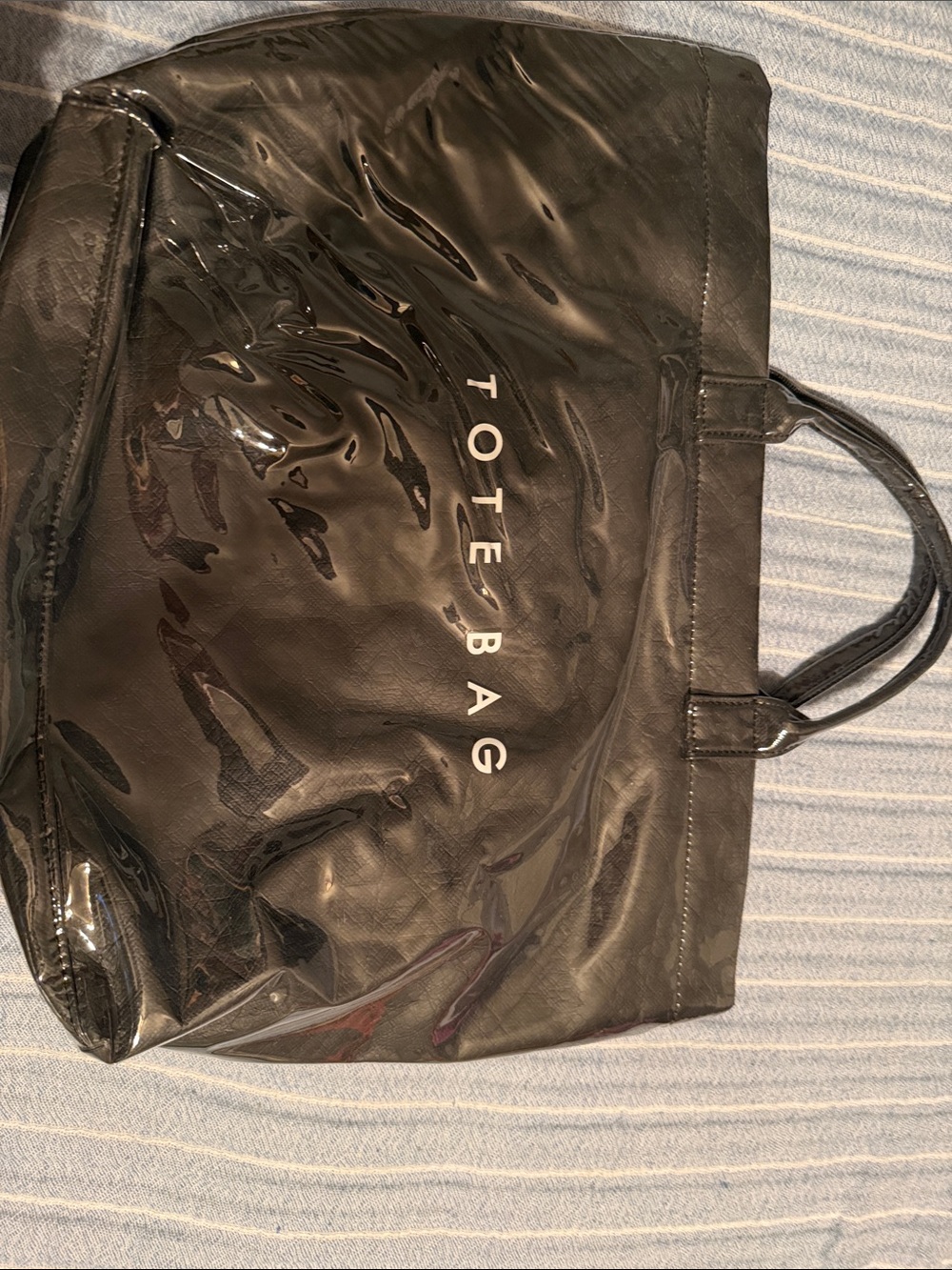 Everyday Black Tote Bag with Clear Protective Coating